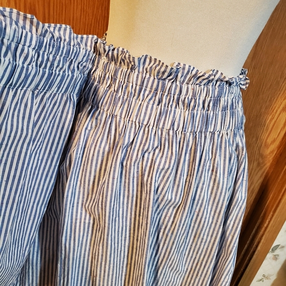 Club monaco Radura faux wrap striped mini skirt blue/white stripe size S - Picture 2 of 12